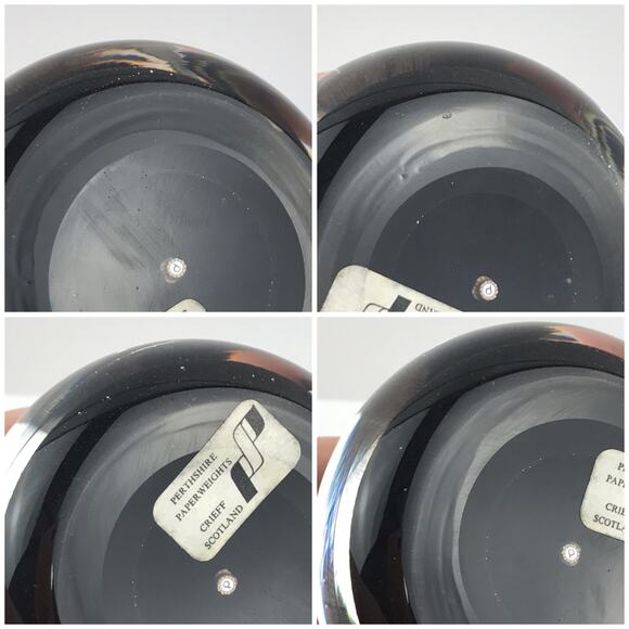 Perthshire PP54 1983 Lampwork Flower Petals Leaves Black Ground LE Paperweight - Picture 10 of 13